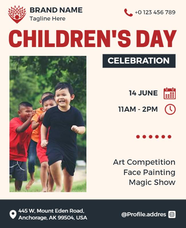 Childrens Day Celebration Event Flyer Template