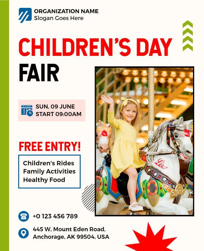 Childrens Day Fair Event Flyer Template