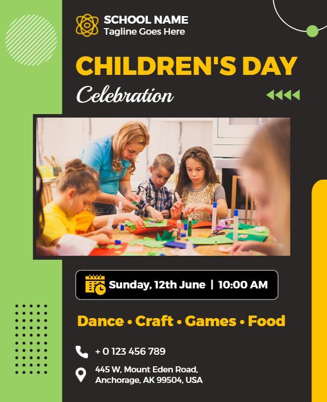 Childrens Day School Celebration Flyer Template