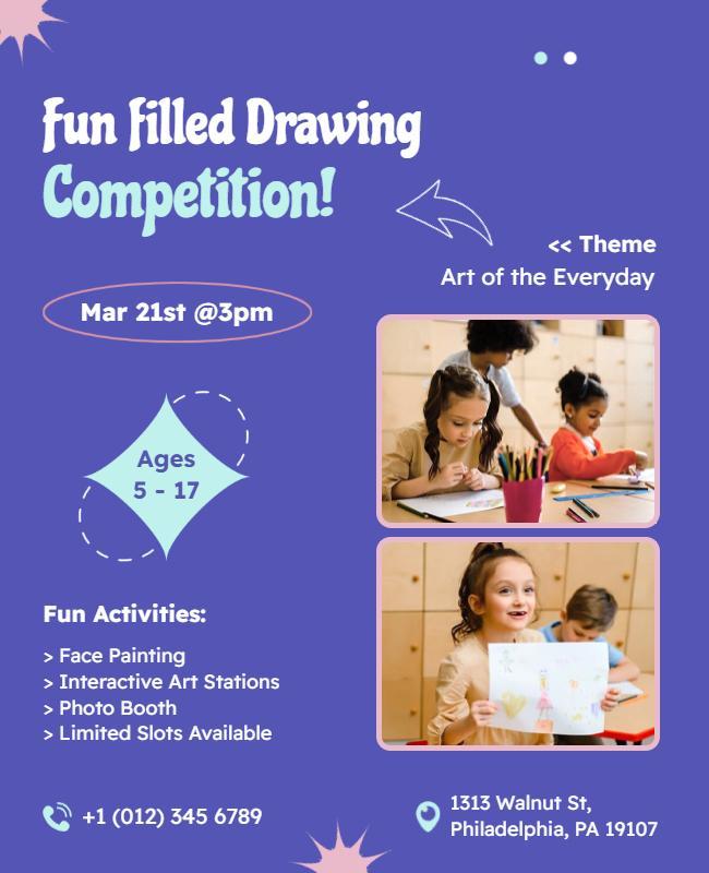 Childrens Drawing Competition Event Flyer Template