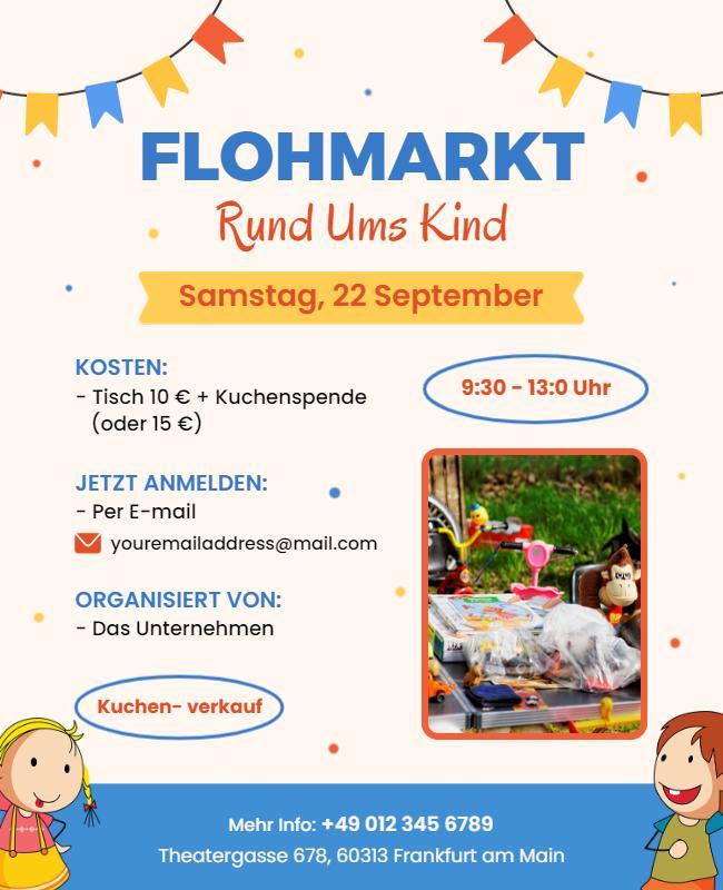 Childrens Flea Market and Bake Sale Flyer Template