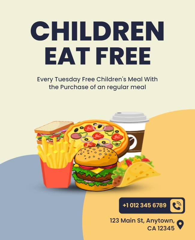 Childrens Free Meal Offer Flyer Template