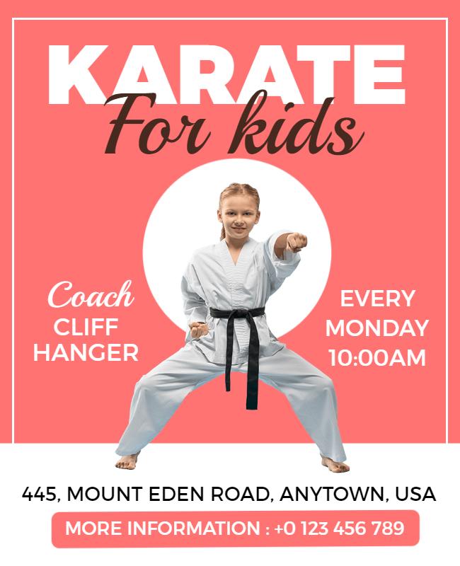 Childrens Karate Class Promotion Flyer Template