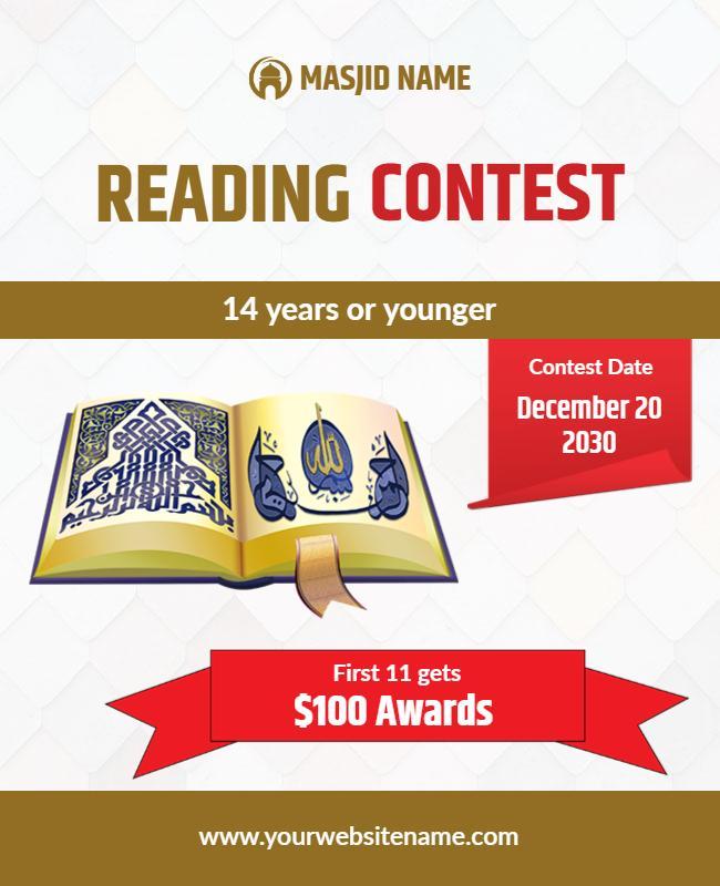 Childrens Quran Reading Contest Flyer Template