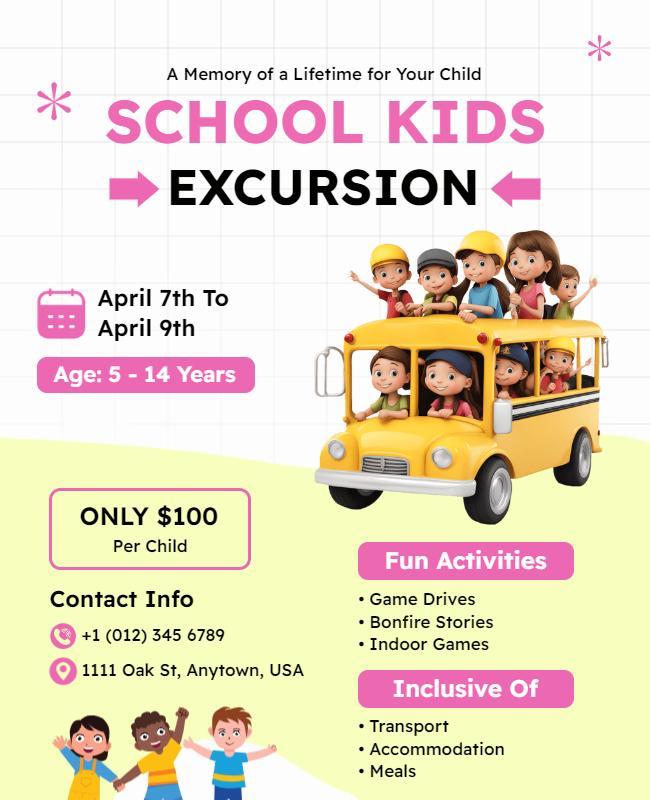 Childrens School Excursion Adventure Flyer Template