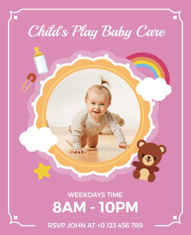 Childs Play Baby Care Service Flyer Template