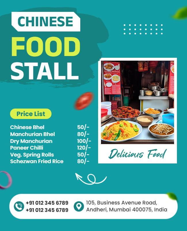 Chinese Street Food Stall Promotion Flyer Template