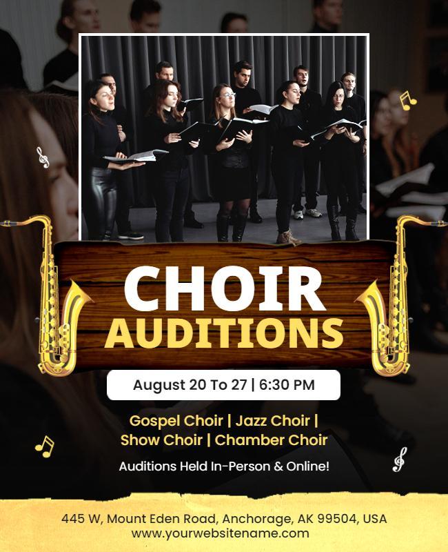 Choir Auditions Event Announcement Flyer Template