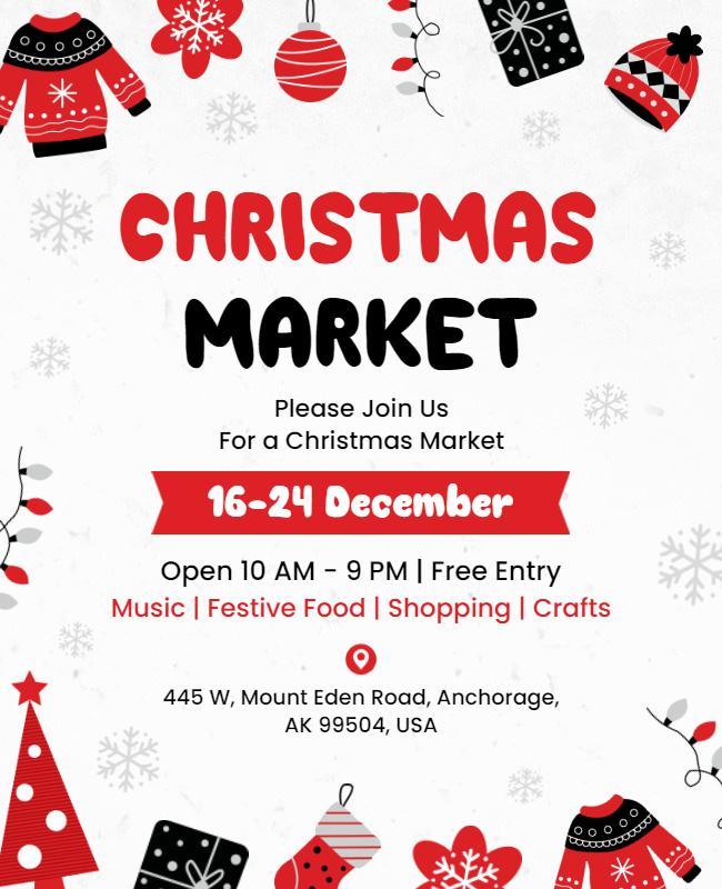 Christmas Market Holiday Celebration Flyer Template