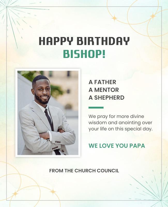 Church Council Bishop Birthday Celebration Flyer Template