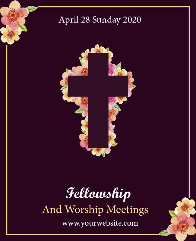 Church Fellowship and Worship Meeting Flyer Template