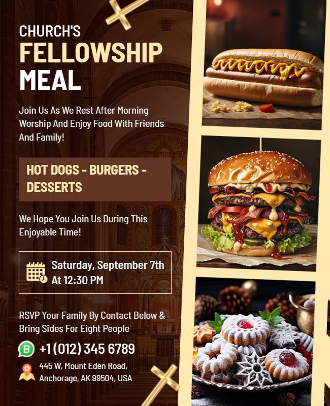 Church Fellowship Meal Event Flyer Template