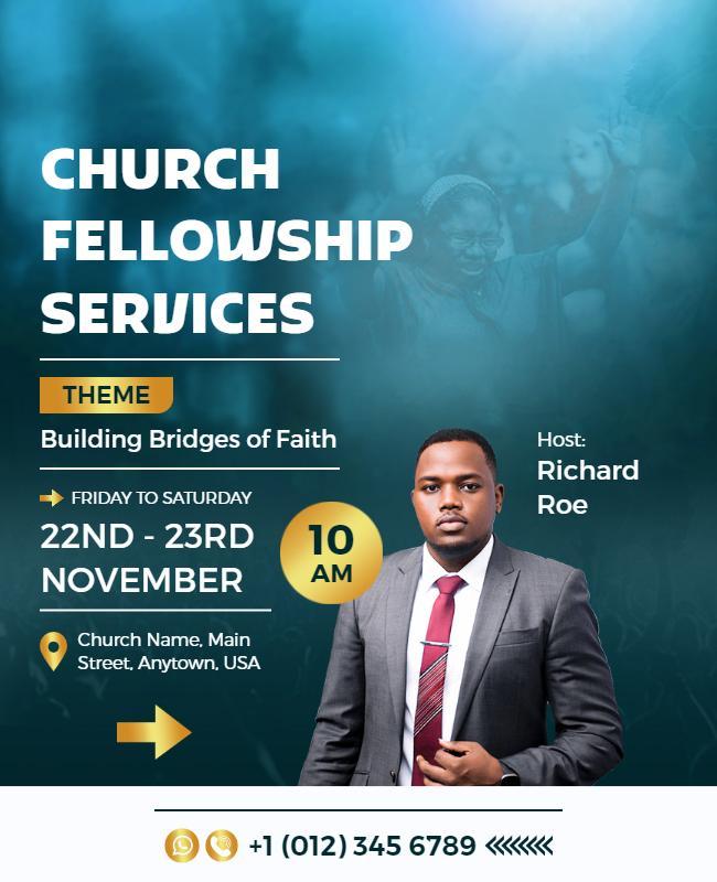 Church Fellowship Services Promotional Flyer Template