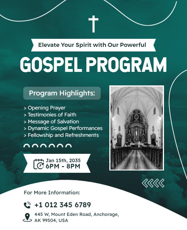 Church Gospel Program Event Flyer Template