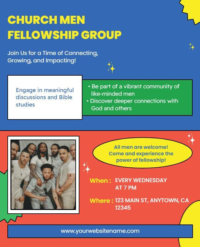 Church Men Fellowship Group Event Flyer Template