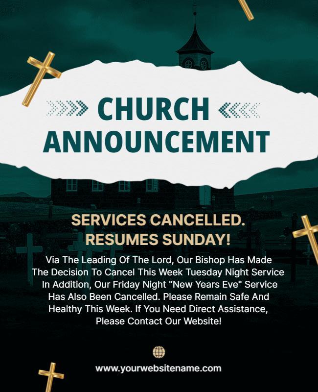 Church Service Announcement Flyer Template