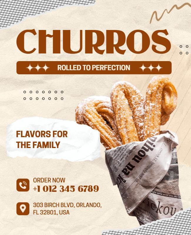 Churros Dessert Promotional Flyer Template