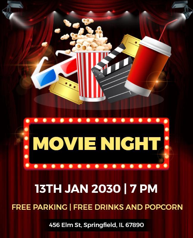 Cinema Movie Night Event Flyer Template