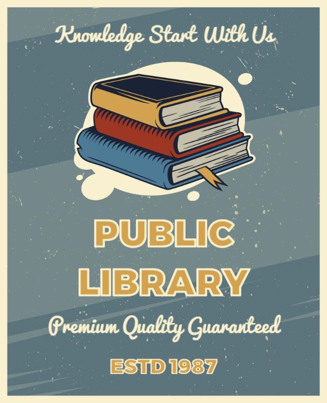 Citrine White Vintage Books Flyer Template