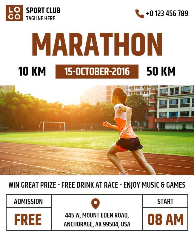 City Marathon Running Event Flyer Template