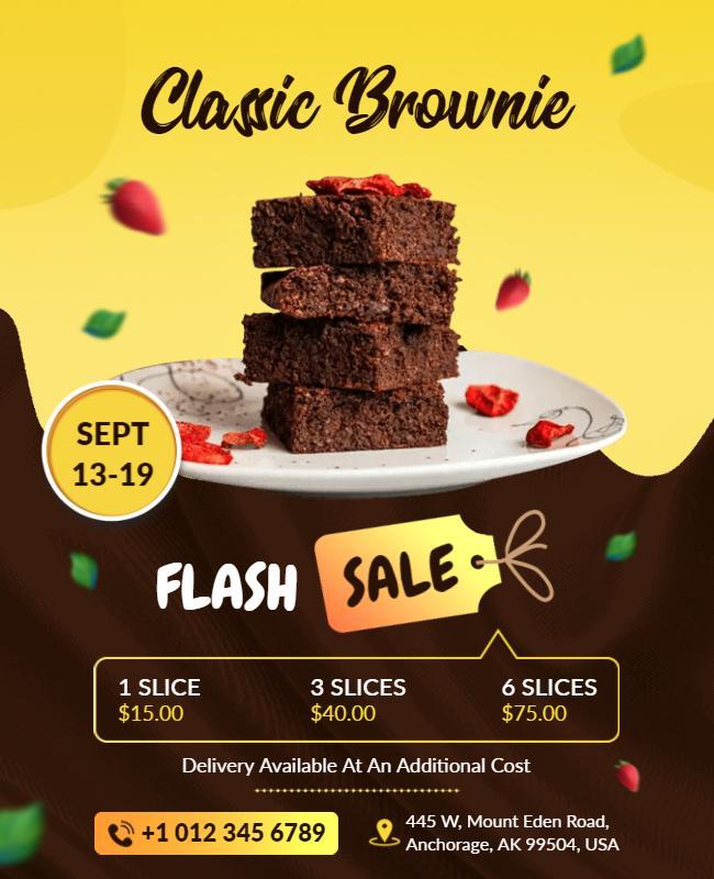 Classic Brownie Flash Sale Flyer Template