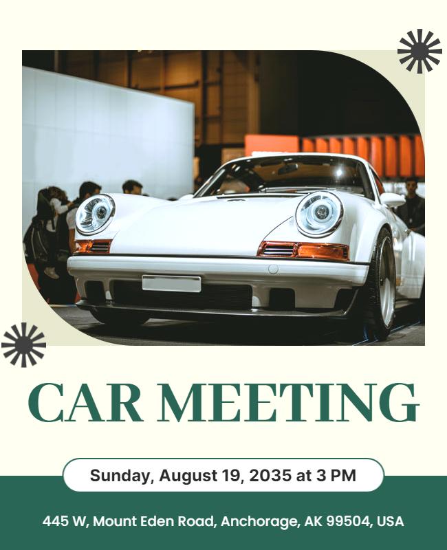 Classic Car Enthusiasts Meeting Flyer Template