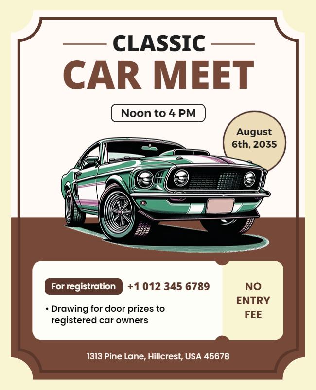 Classic Car Meet Event Flyer Template