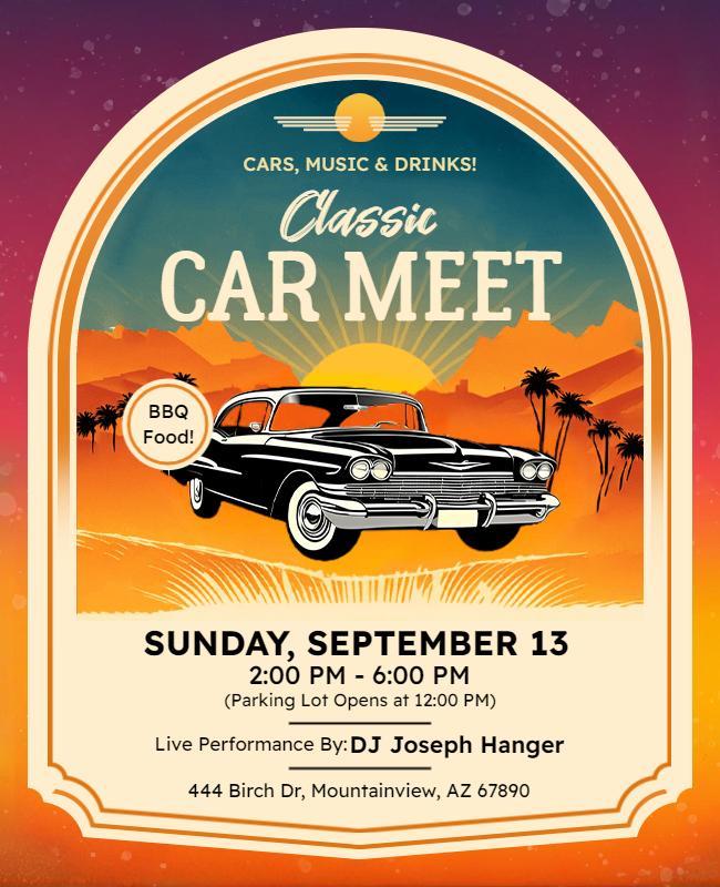 Classic Car Meet Event Flyer Template