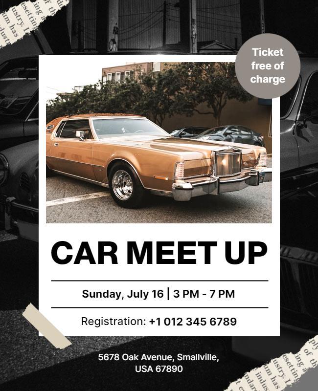 Classic Car Meet Up Event Flyer Template