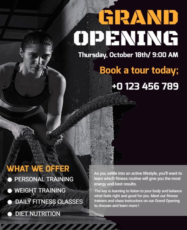 Classic Gym Grand Opening Poster Template