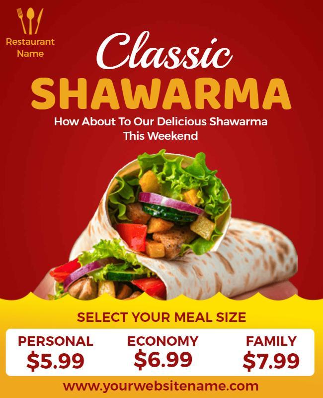 Classic Shawarma Special Offer Flyer Template