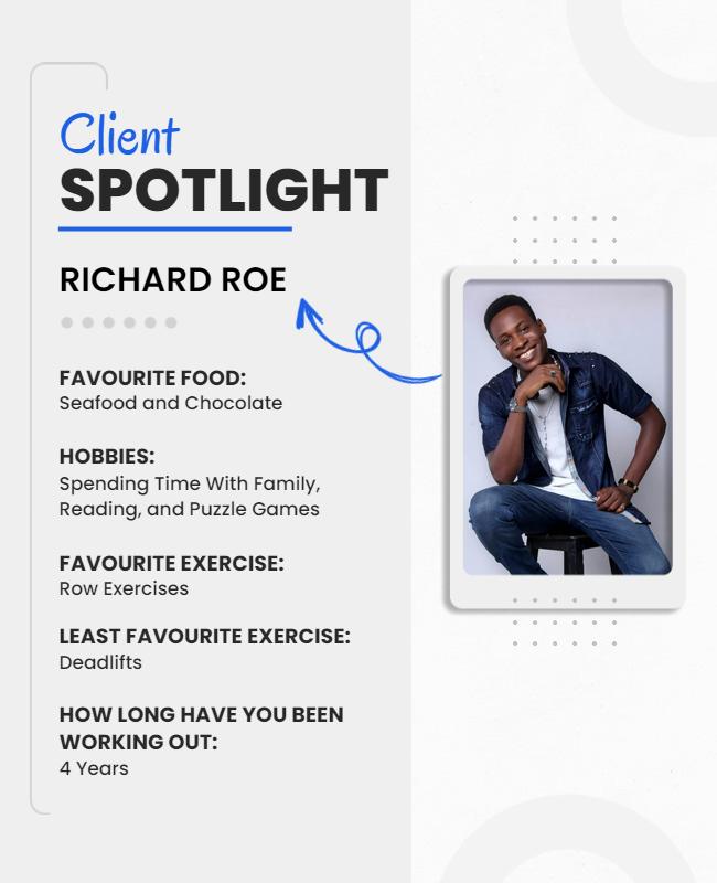 Client Spotlight Personal Achievement Flyer Template