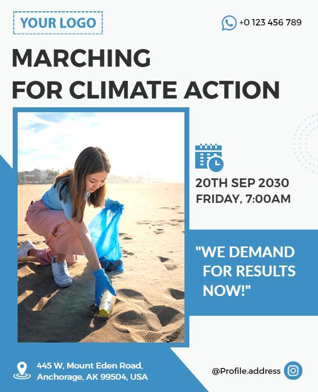 Climate Change Awareness March Flyer Template