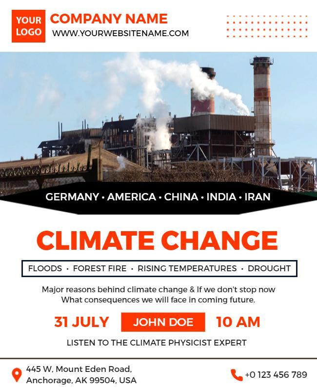 Climate Change Awareness Seminar Flyer Template