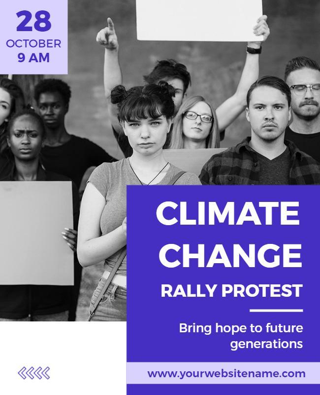 Climate Change Protest Rally Event Flyer Template