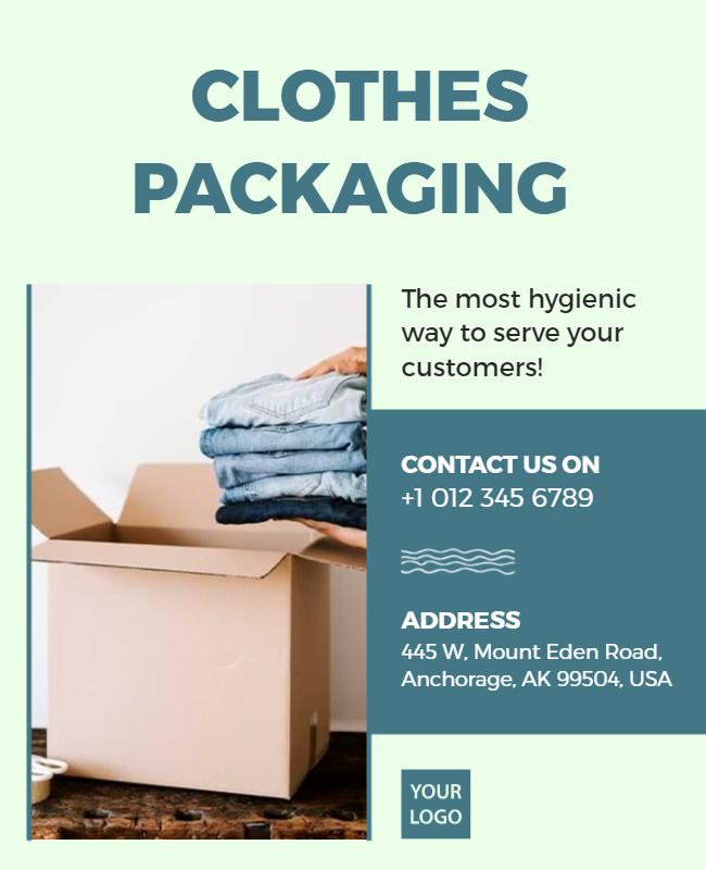 Clothing Packaging Services Promotional Flyer Template