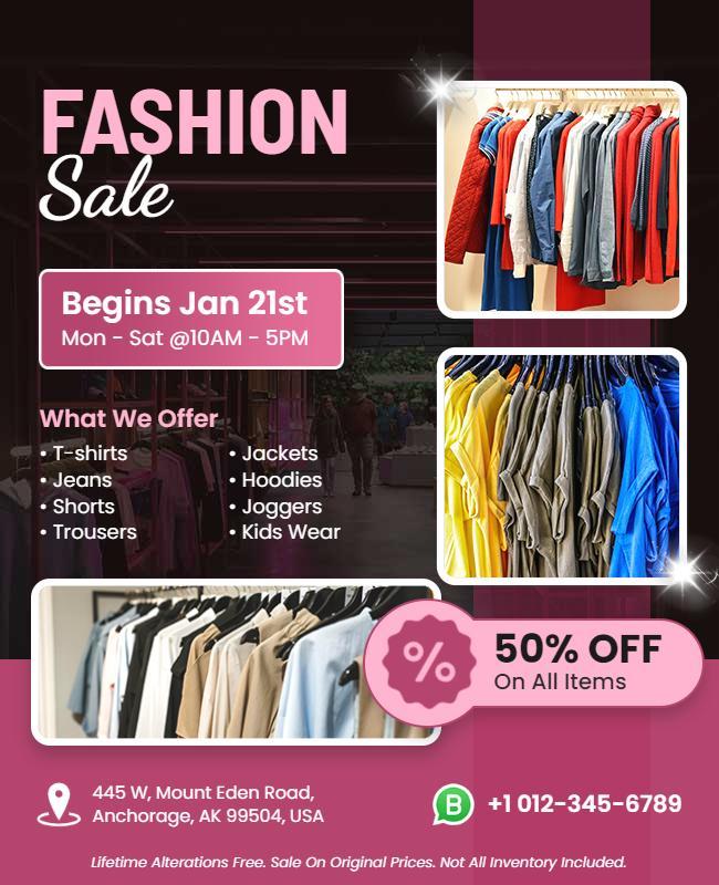 Clothing Store Discount Event Flyer Template