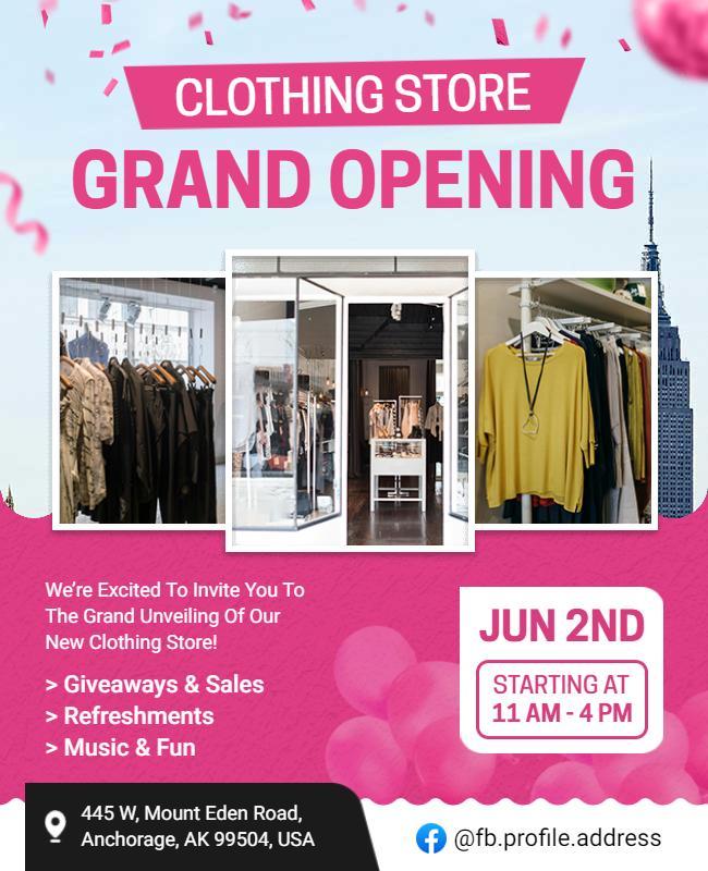 Clothing Store Grand Opening Event Flyer Template