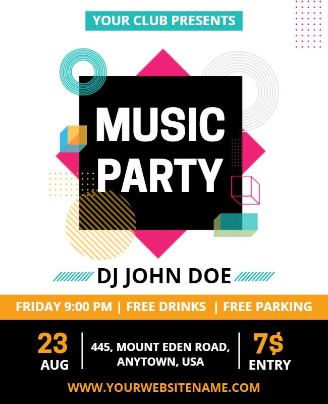 Club Dj Music Party Event Flyer Template