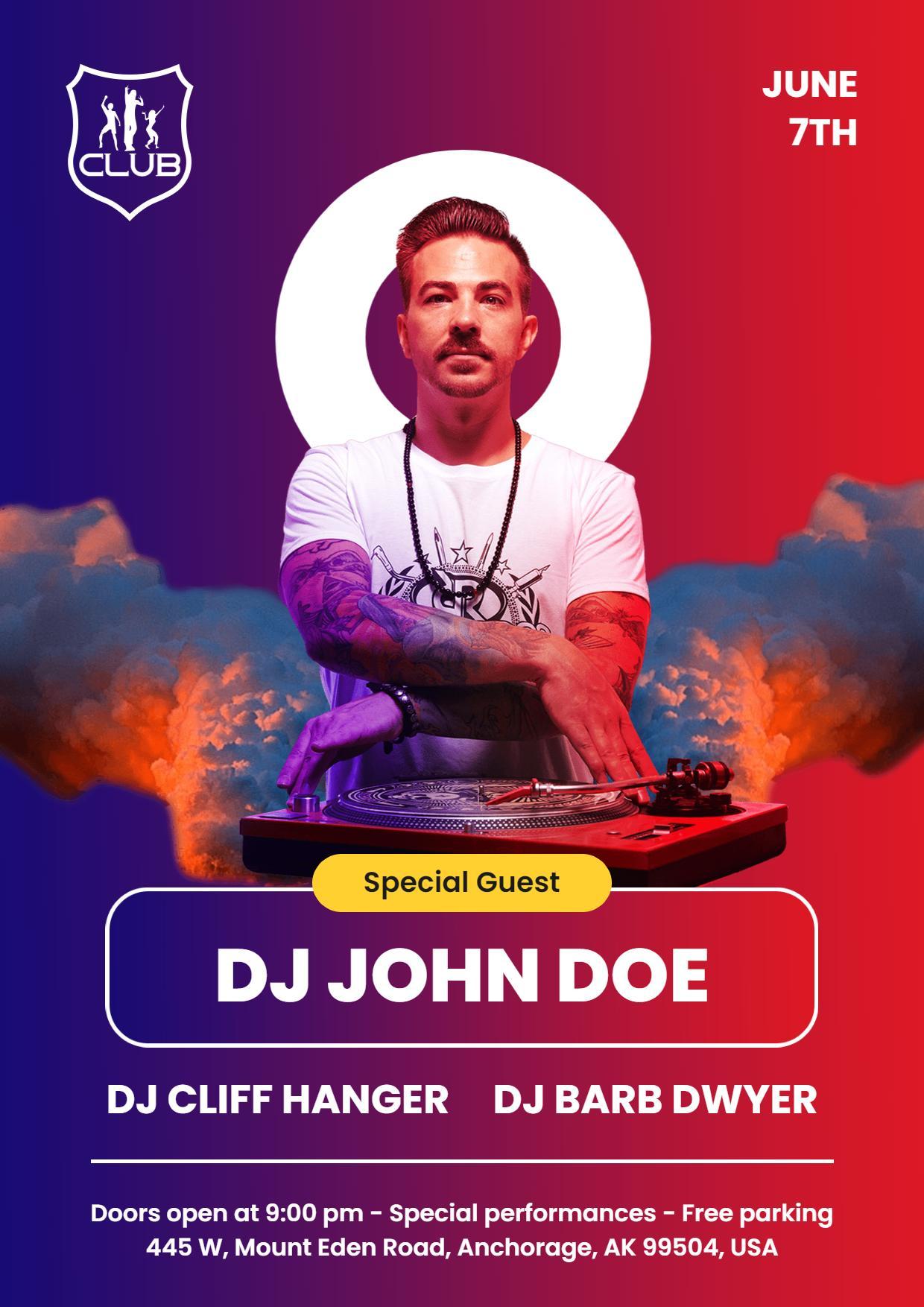 Club Dj Night Event A4 Flyer Template