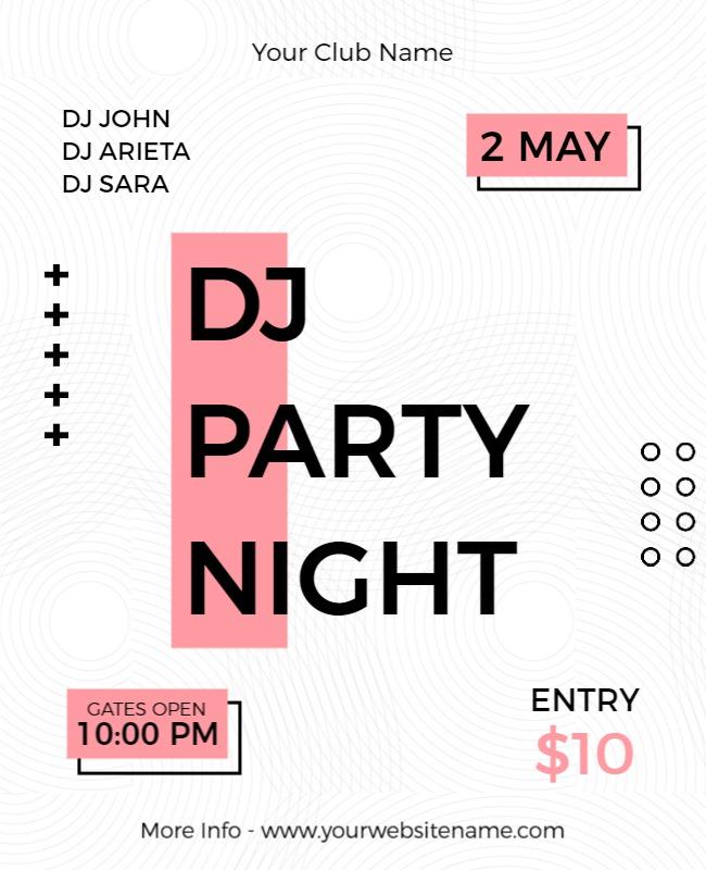 Club Dj Party Night Event Flyer Template