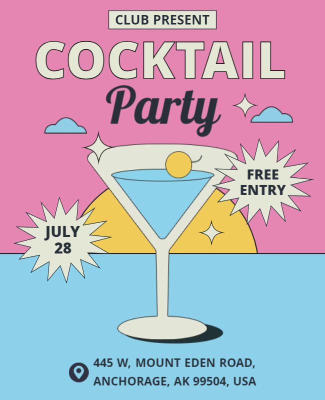 Club Hosted Cocktail Party Event Flyer Template