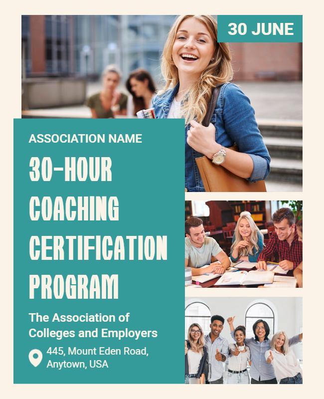 Coaching Certification Program Announcement Flyer Template