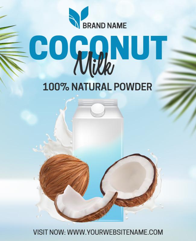 Coconut Milk Natural Powder Product Flyer Template