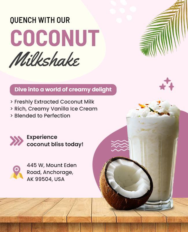 Coconut Milkshake Promotion Flyer Template