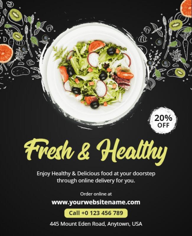 Cod Gray and Cod Gray Healthy Food Flyer Template