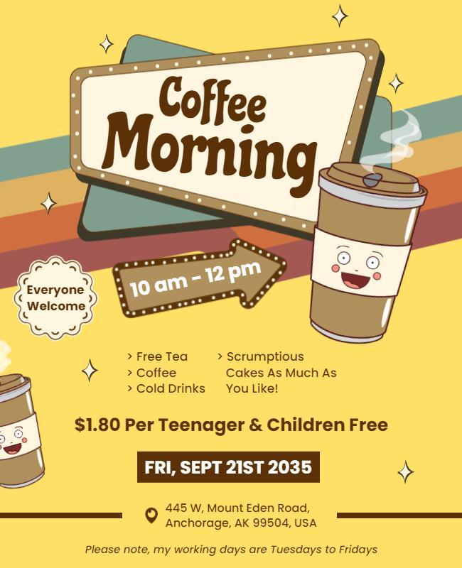 Coffee Morning Event Invitation Flyer Template