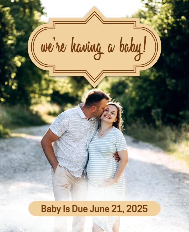 Cola and Fantasy Pregnancy Announcement Poster Template