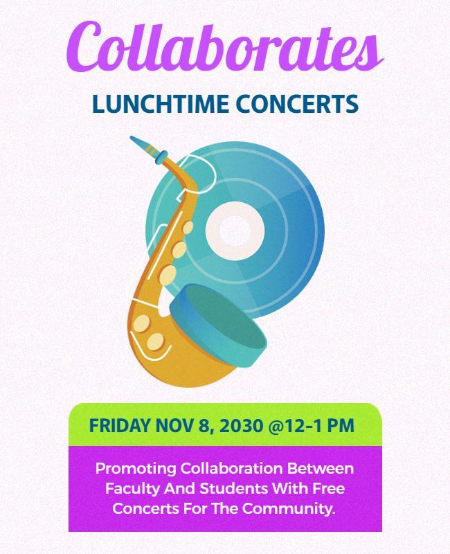 Collaborative Lunchtime Music Concert Flyer Template