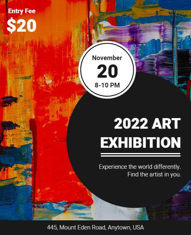 Colorful Art Exhibition Event Flyer Template